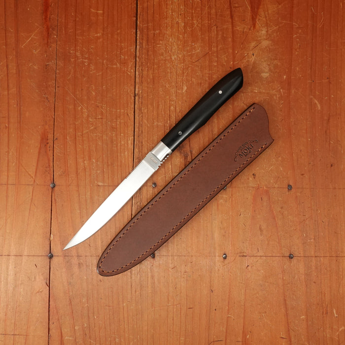 MOKI 100mm Steak Knife Linen Micarta Handle