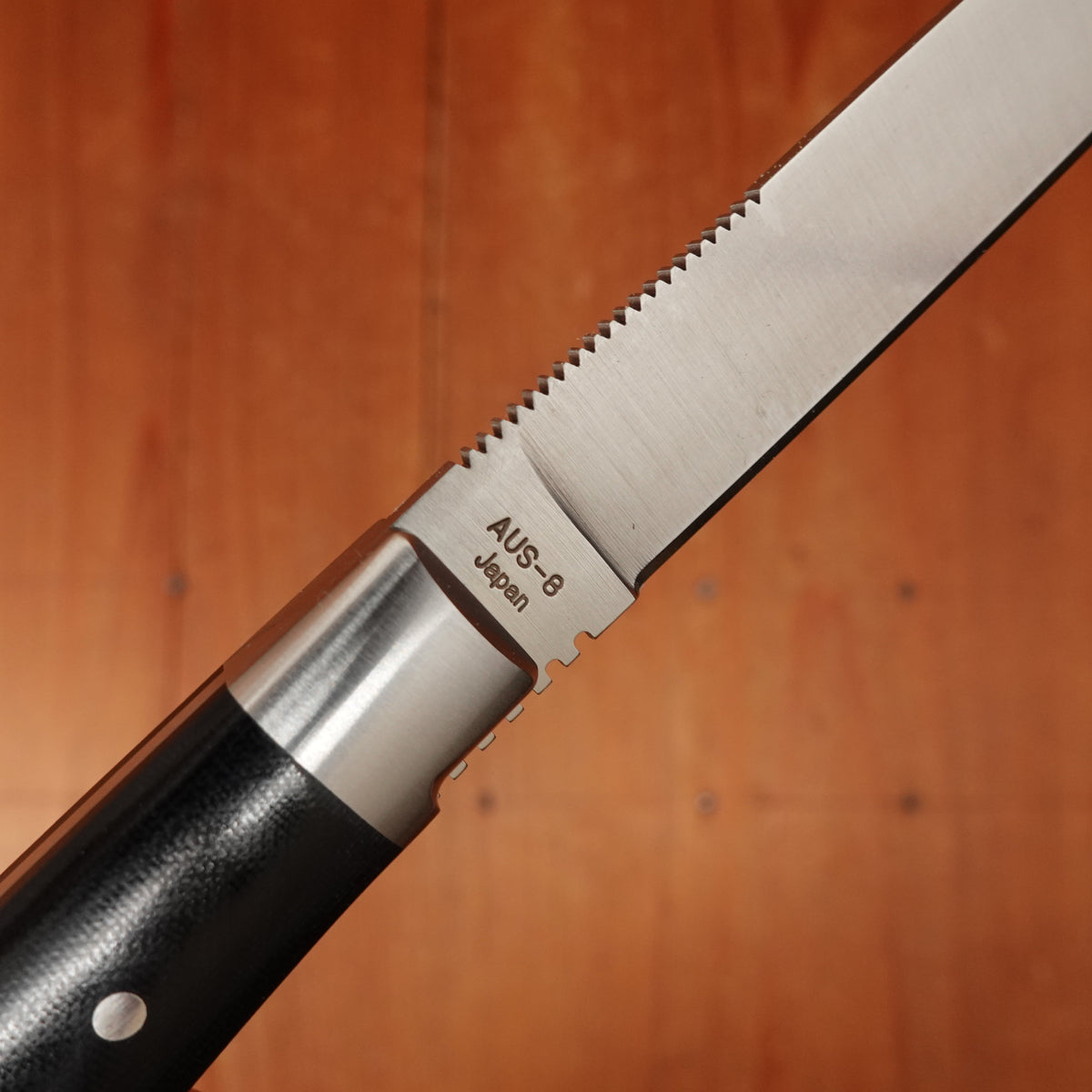 MOKI 100mm Steak Knife Linen Micarta Handle