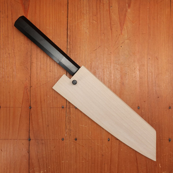 Sakai Kikumori Yugiri 180mm Kiritsuke Santoku Stainless Clad Aogami 1 Ebony with Saya