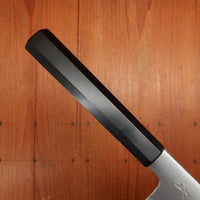Sakai Kikumori Yugiri 180mm Kiritsuke Santoku Stainless Clad Aogami 1 Ebony with Saya