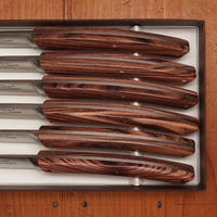 Chazeau Honoré Le Thiers Steak Knife Set Stainless Violetwood Handle - 6 Pieces