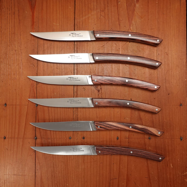 Chazeau Honoré Le Thiers Steak Knife Set Stainless Violetwood Handle - 6 Pieces