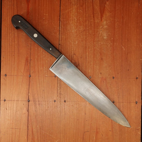 J A Henckels / George & Son 9.25" Chef Knife 102-9" Carbon Steel Solingen 1950s
