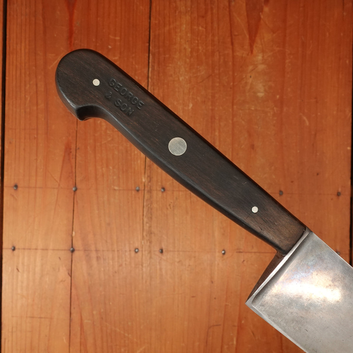 J A Henckels / George & Son 9.25" Chef Knife 102-9" Carbon Steel Solingen 1950s