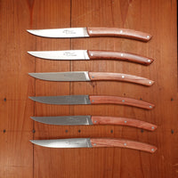 Chazeau Honoré Le Thiers Steak Knife Set Stainless Rosewood Handle - 6 Pieces