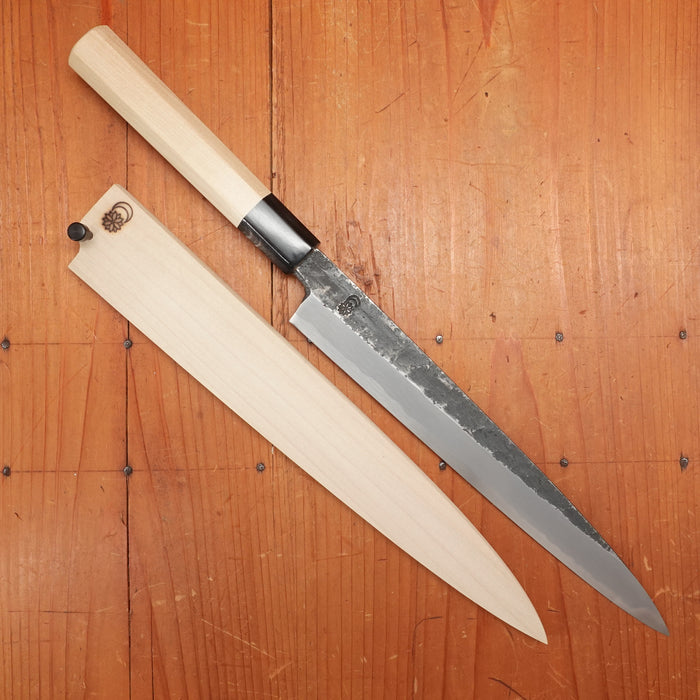 Sakai Kikumori Kikuzuki Kuro 240mm Yanagi Shirogami 2 with Saya