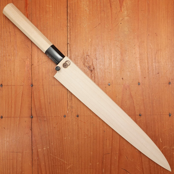 Sakai Kikumori Kikuzuki Kuro 240mm Yanagi Shirogami 2 with Saya