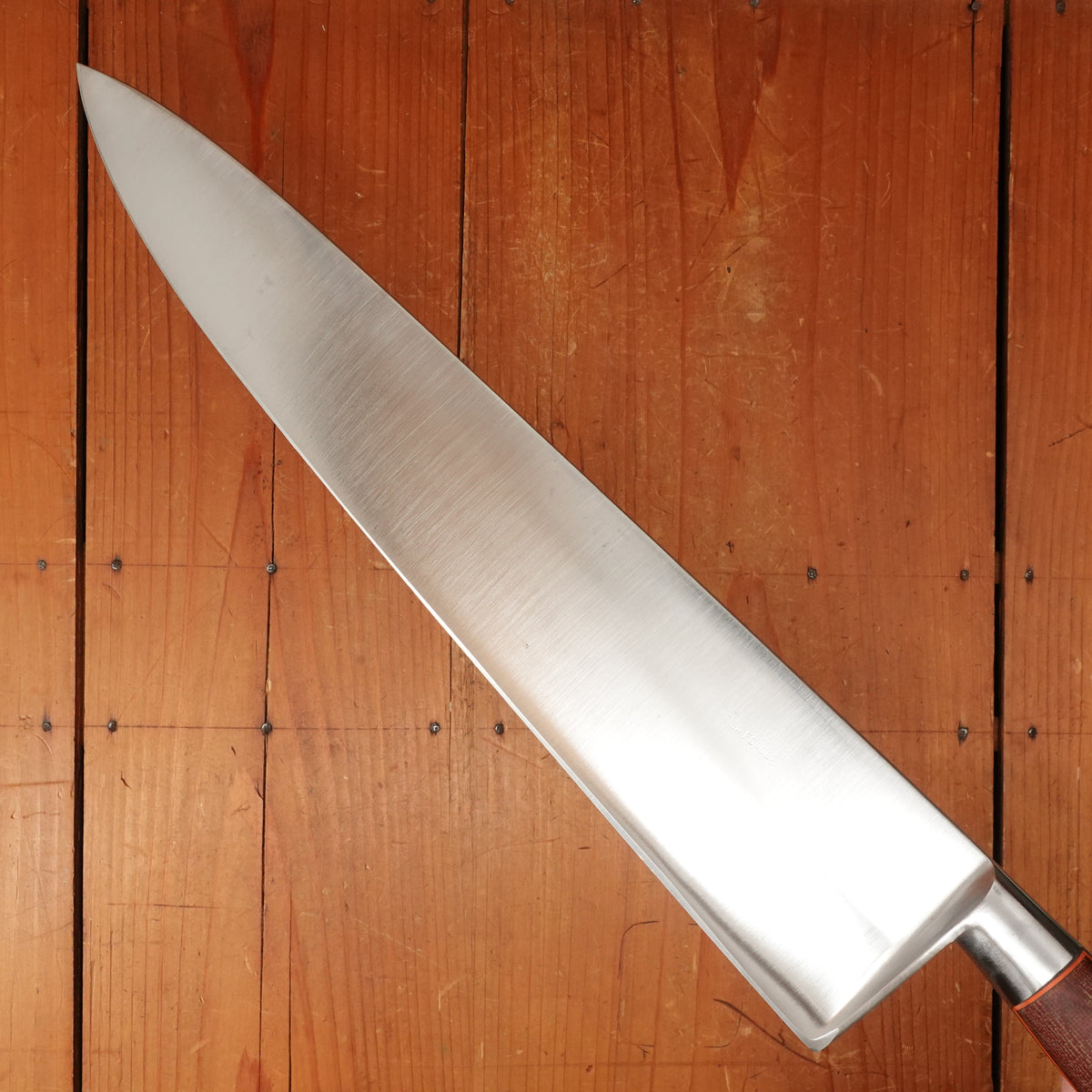 K Sabatier 13" Chef Knife Carbon Steel Custom Westinghouse Micarta & Orange G10 Handle Thiers 1950s-70s
