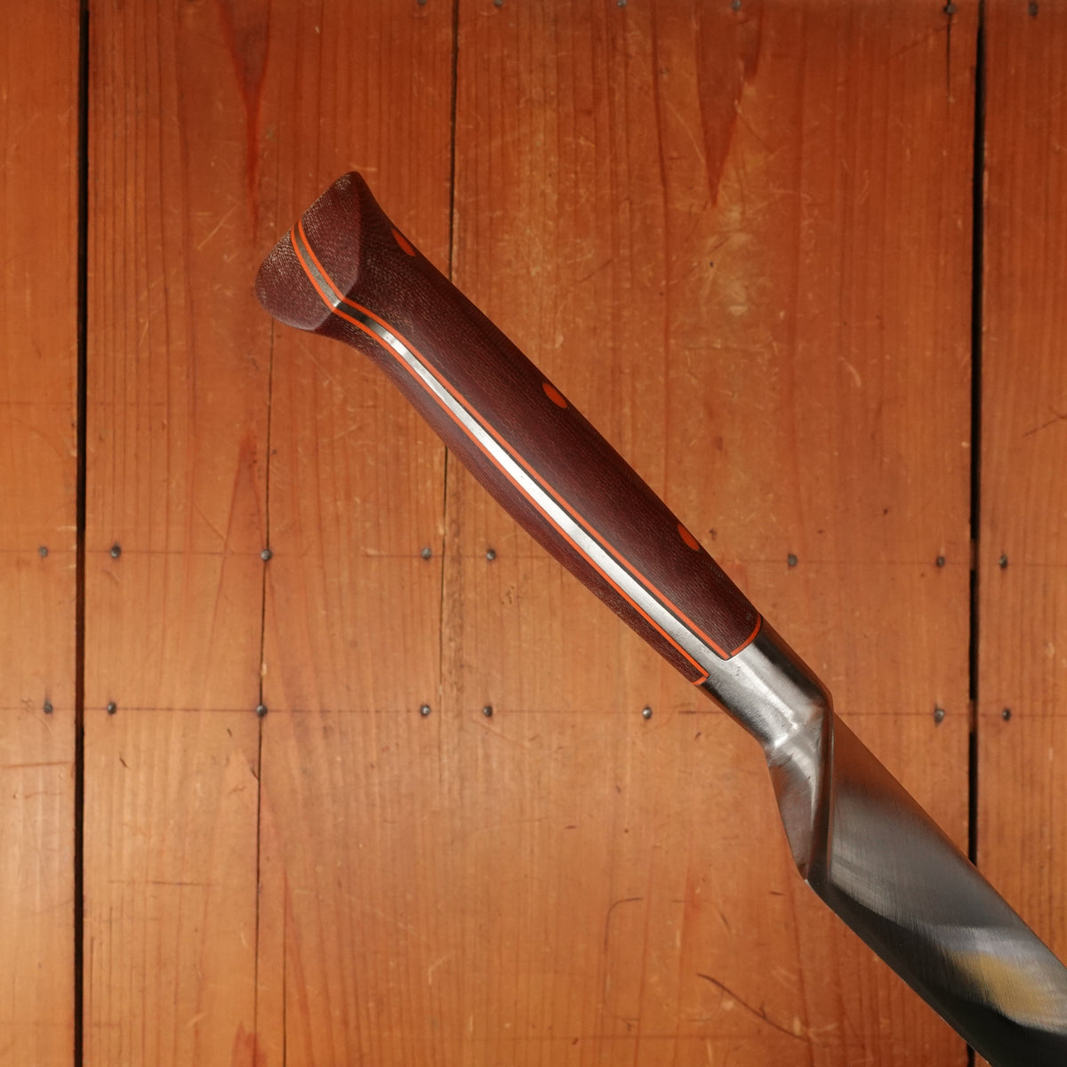 K Sabatier 13" Chef Knife Carbon Steel Custom Westinghouse Micarta & Orange G10 Handle Thiers 1950s-70s