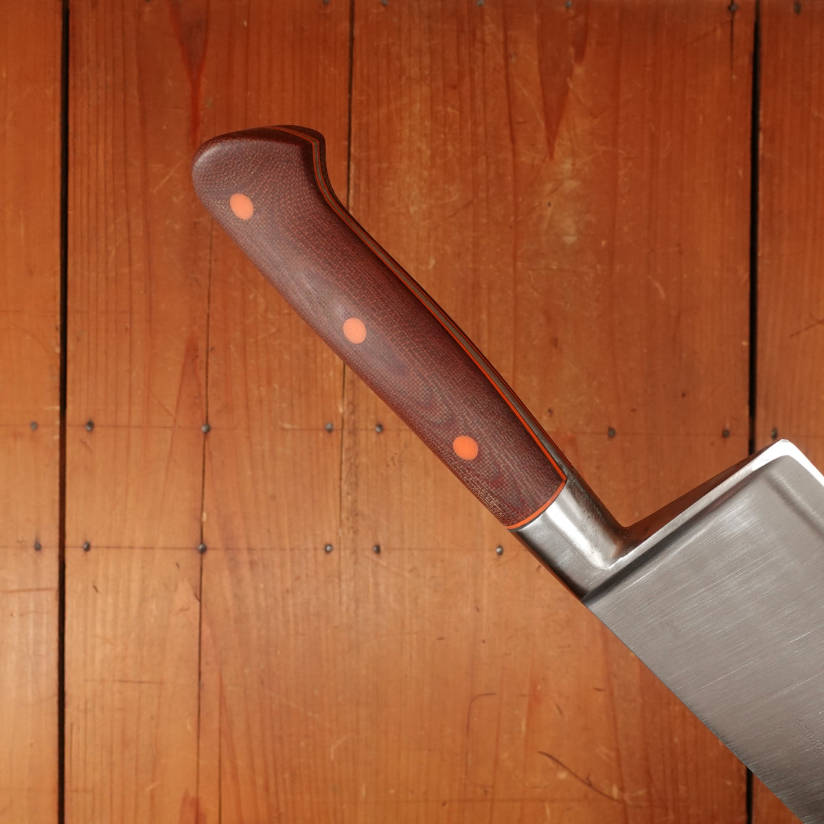 K Sabatier 13" Chef Knife Carbon Steel Custom Westinghouse Micarta & Orange G10 Handle Thiers 1950s-70s