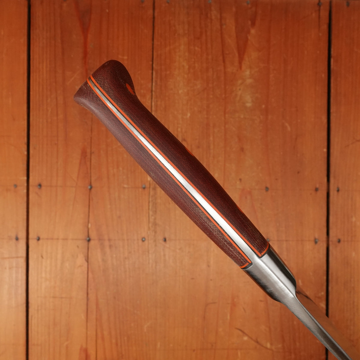 K Sabatier 13" Chef Knife Carbon Steel Custom Westinghouse Micarta & Orange G10 Handle Thiers 1950s-70s