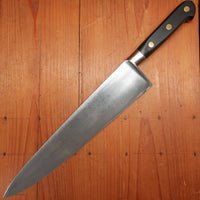 Sabatier Unique 12" Chef Knife Hand Forged Carbon Steel Pear Wood France 1950-70s