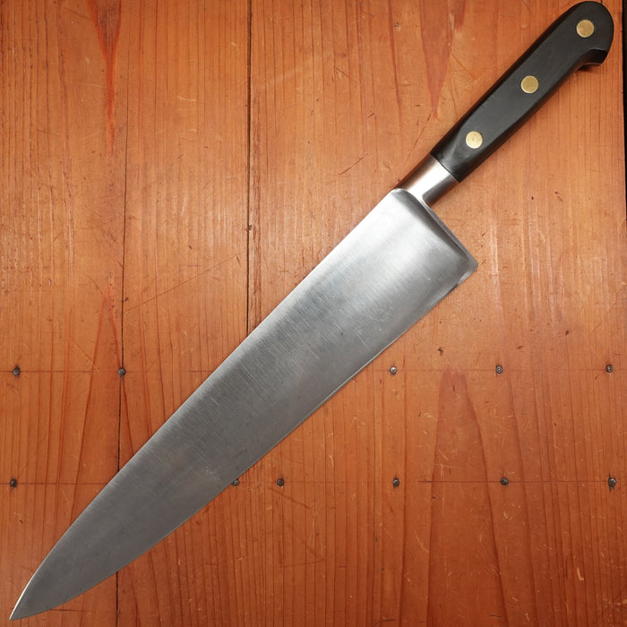 Sabatier Unique 12" Chef Knife Hand Forged Carbon Steel Pear Wood France 1950-70s