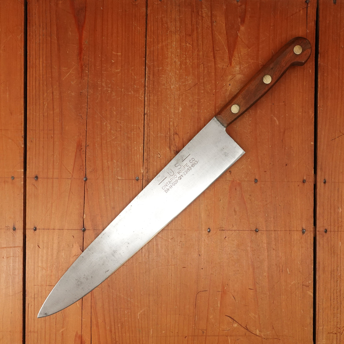 Ontario Knife Co 12" Chef Knife Carbon Steel Beech USA 1953