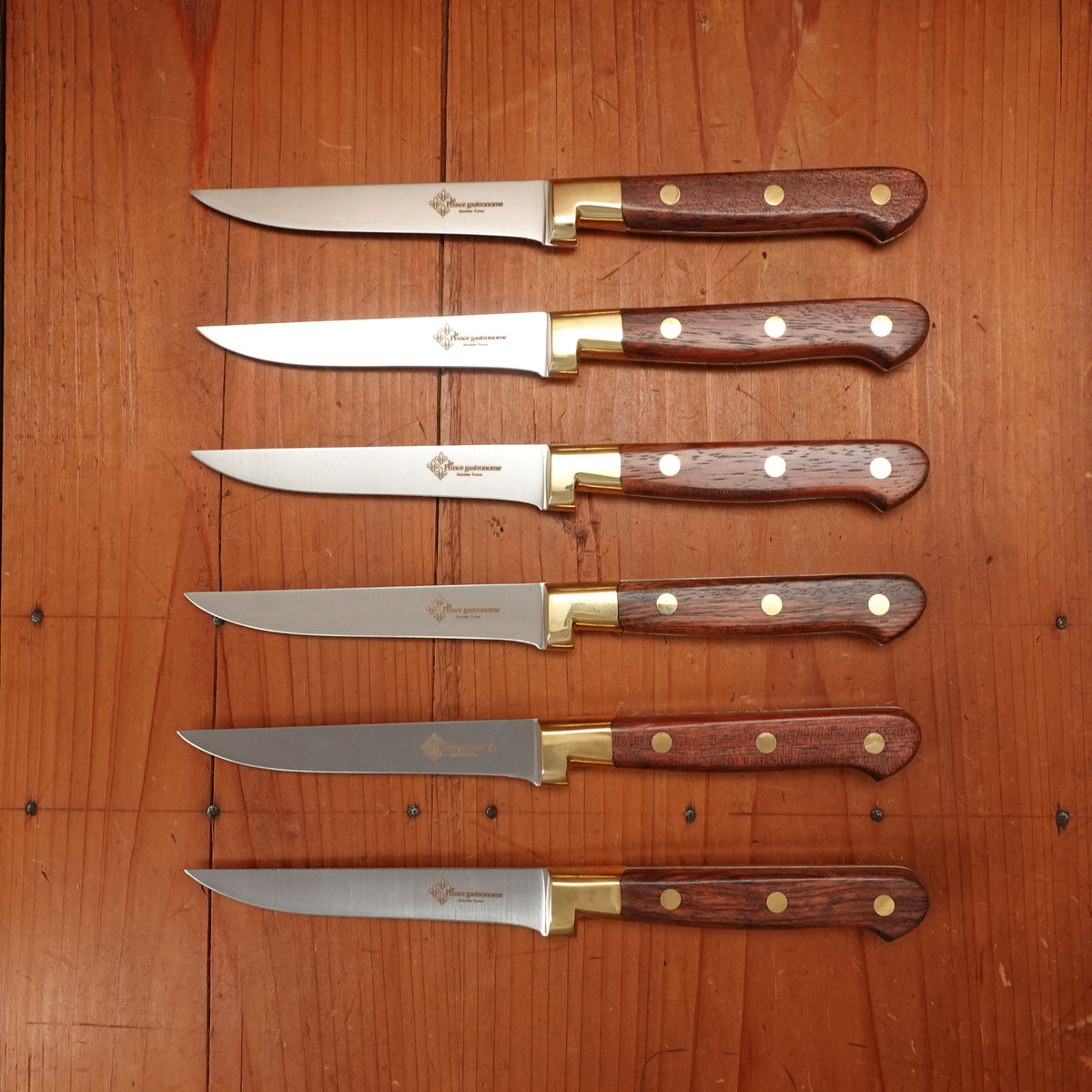 Au Nain Prince Gastronome Steak Knife Set Stainless Kotibe Handles with Box - 6 Pieces