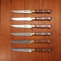 Au Nain Prince Gastronome Steak Knife Set Stainless Kotibe Handles with Box - 6 Pieces