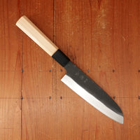 Hatsukokoro Aokitae 180mm Santoku Iron Clad Aogami 2 Kurouchi Octagonal Ho Horn