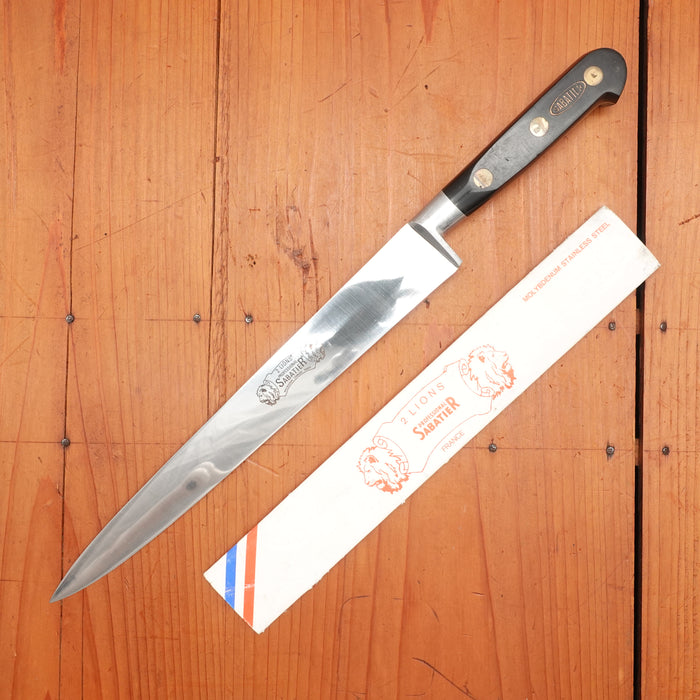 New Vintage Sabatier 2 Lions 9.5" Tranchelard Slicer Stainless France 1960-70s