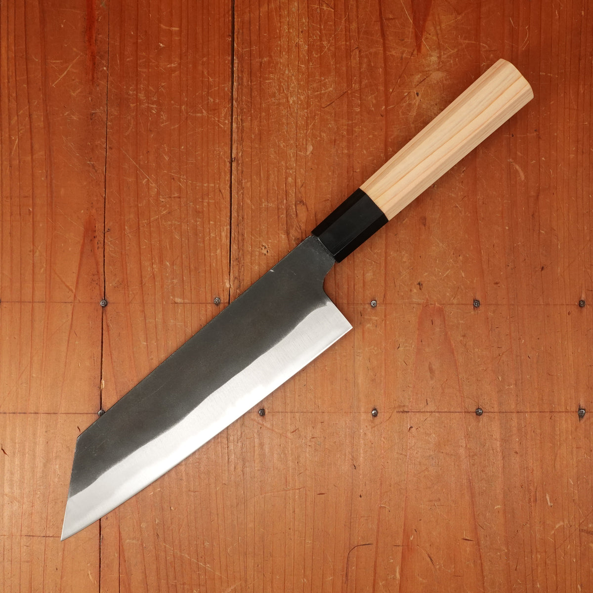 Hatsukokoro Aokitae 200mm Bunka Iron Clad Aogami 2 Kurouchi Octagonal Ho Horn