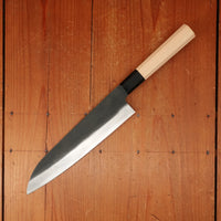 Hatsukokoro Aokitae 220mm Gyuto Iron Clad Aogami 2 Kurouchi Octagonal Ho Horn