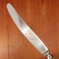 Ed Wusthof Luncheon Knife and Fork 4 Two Piece Settings Stainless & Butterscotch Celluloid Solingen 1920s-30s
