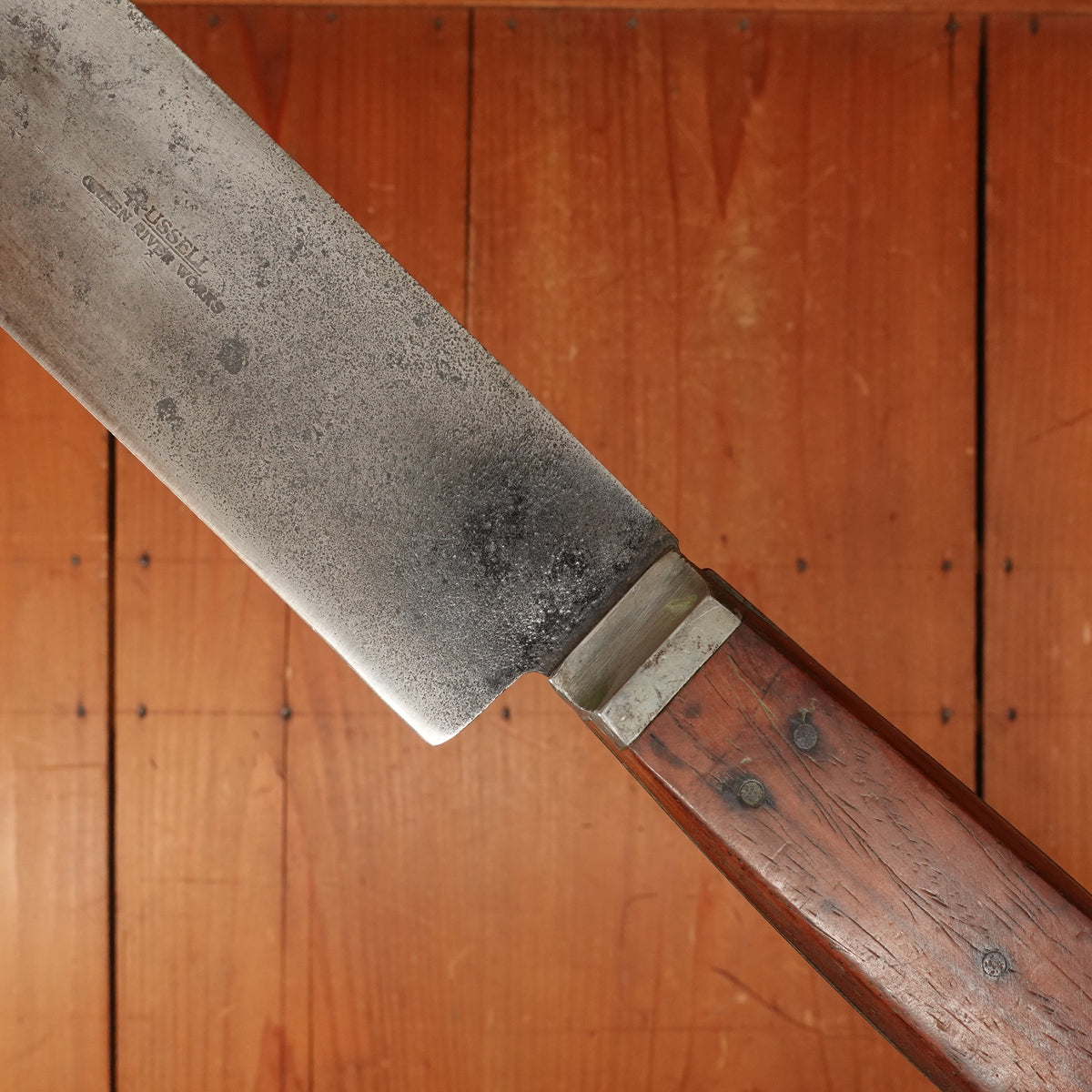 Russell Green River Works 14" Bullnose Hand-Forged Carbon Steel Rosewood Turners Falls 1890s-1920s