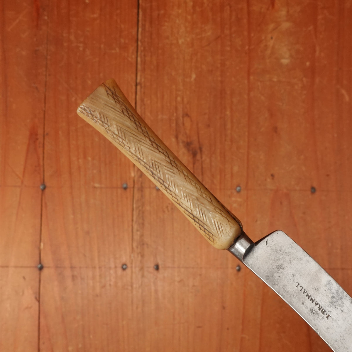Joseph Brammall Table Knife Shear Steel & Bone Sheffield 1810s-30s