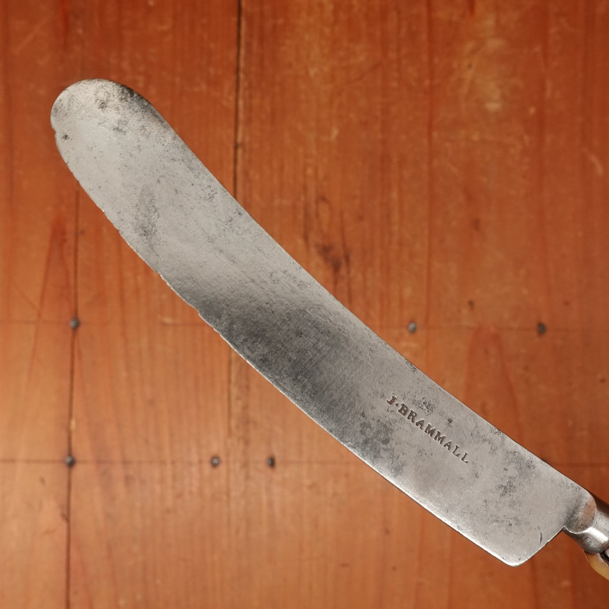 Joseph Brammall Table Knife Shear Steel & Bone Sheffield 1810s-30s