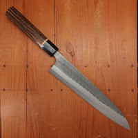 Yoshikane 240mm Gyuto SKD Tsuchime Burnt Chestnut & Horn Handle