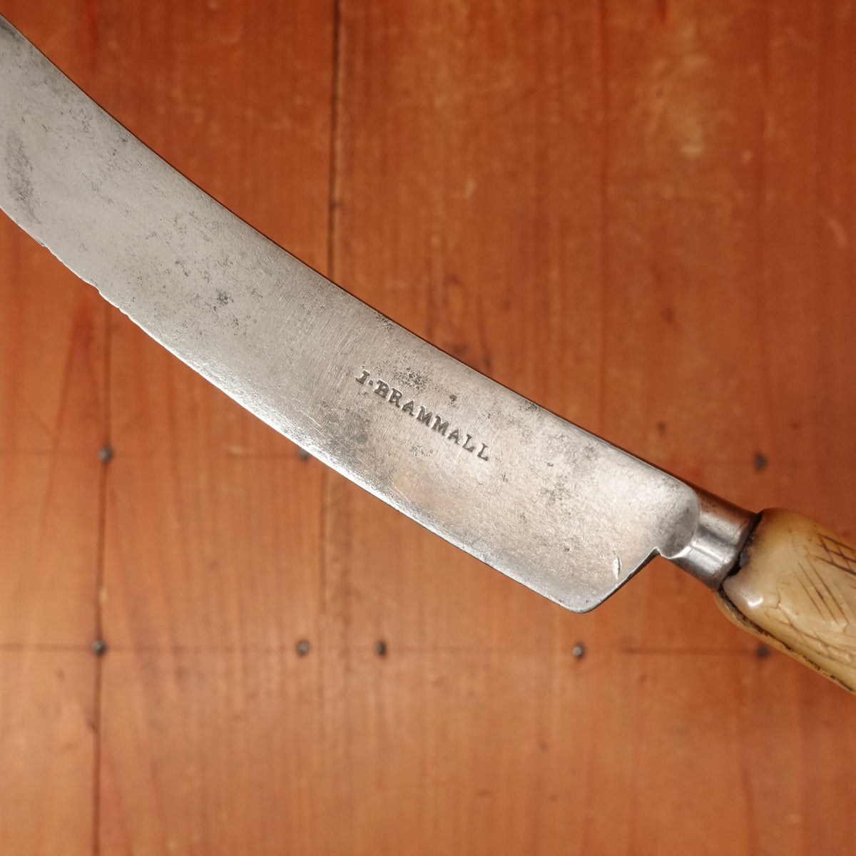 Joseph Brammall Table Knife Shear Steel & Bone Sheffield 1810s-30s