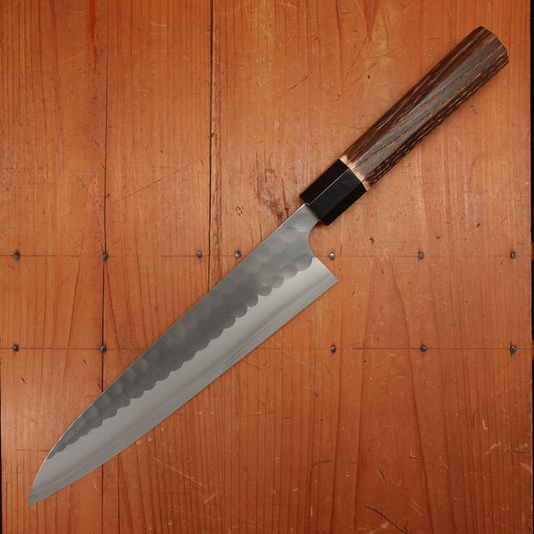 Yoshikane 240mm Gyuto SKD Tsuchime Burnt Chestnut & Horn Handle