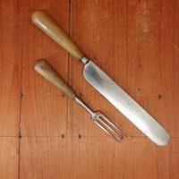 John Wigfall & Co Table Knife Set "Goffed" Carbon Steel & Turned Horn Sheffield 1870s-1880s