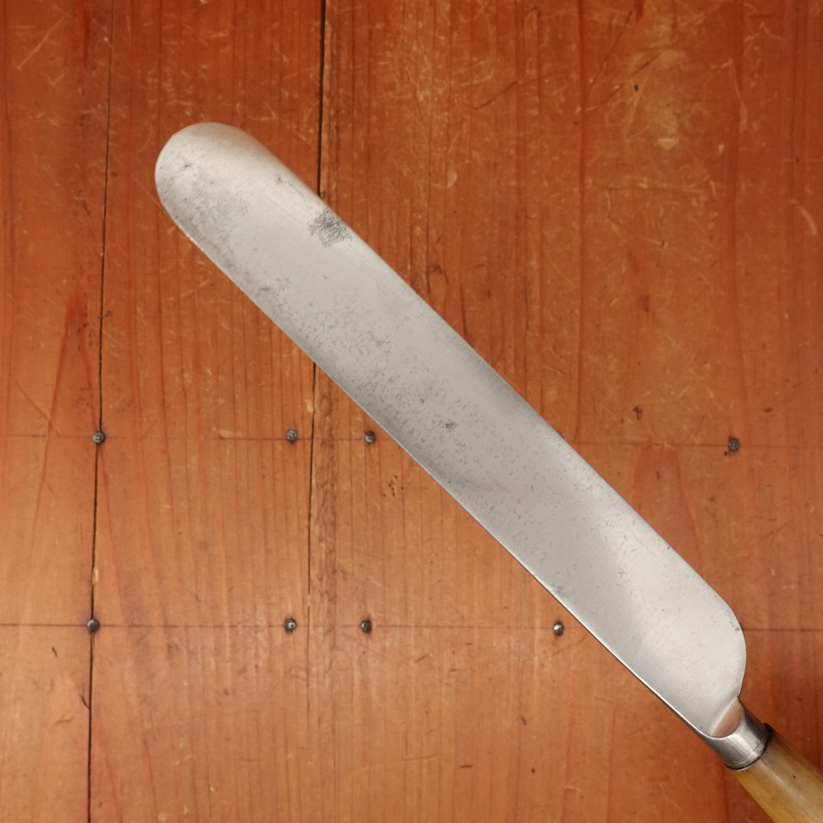 John Wigfall & Co Table Knife Set "Goffed" Carbon Steel & Turned Horn Sheffield 1870s-1880s