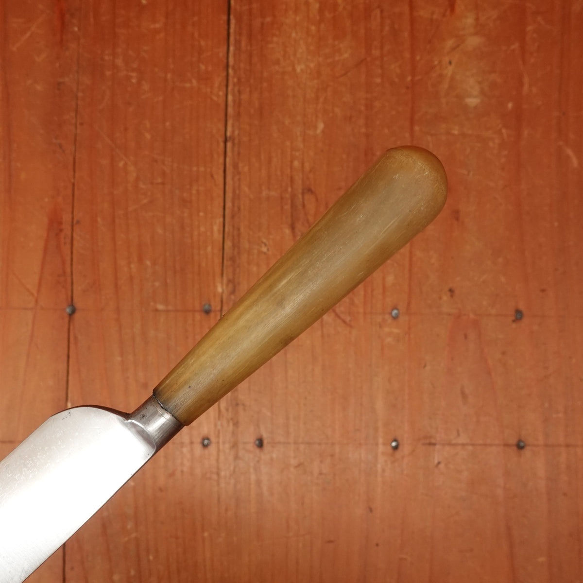 John Wigfall & Co Table Knife Set "Goffed" Carbon Steel & Turned Horn Sheffield 1870s-1880s