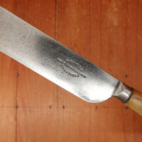John Wigfall & Co Table Knife Set "Goffed" Carbon Steel & Turned Horn Sheffield 1870s-1880s