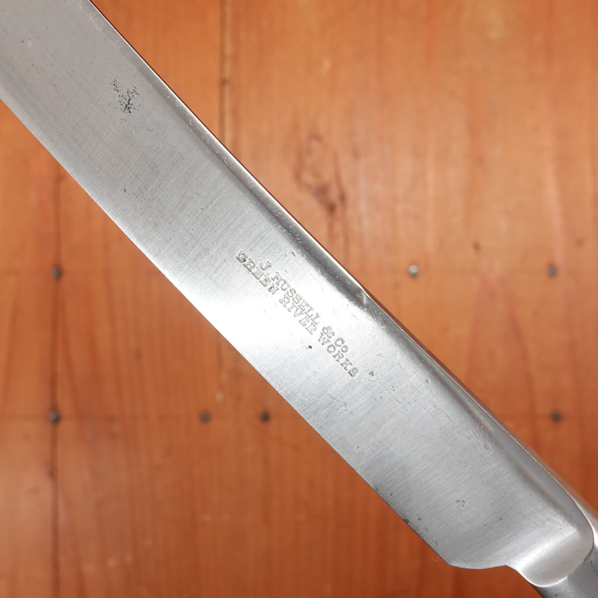 J Russell & Co. Green River Works Table Knife Carbon Steel Integral Bolster 1880s 1900