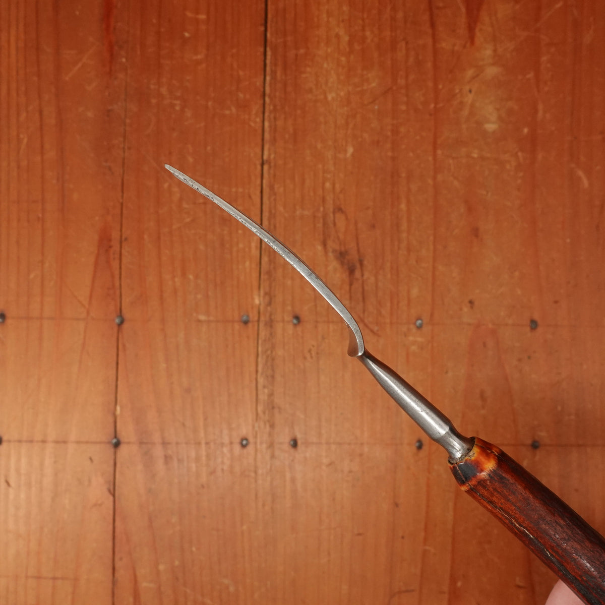 I S Greenberg & Co Table Knife Set "Goffed" Carbon Steel & Stag Sheffield ~1890-1910