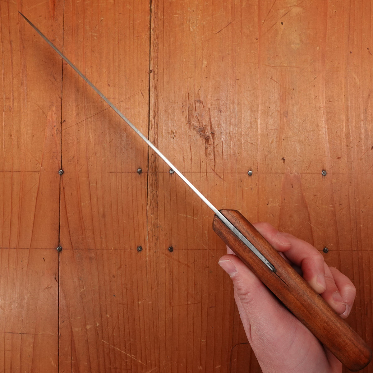 Maniago 7.5" Chef Knife Hand Forged Carbon Cherry Wood Italy ~1960s