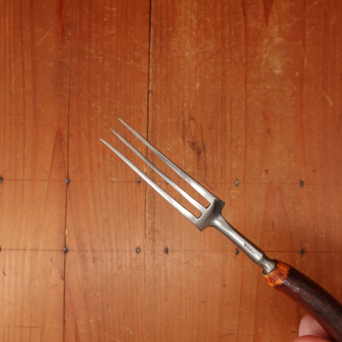 I S Greenberg & Co Table Knife Set "Goffed" Carbon Steel & Stag Sheffield ~1890-1910