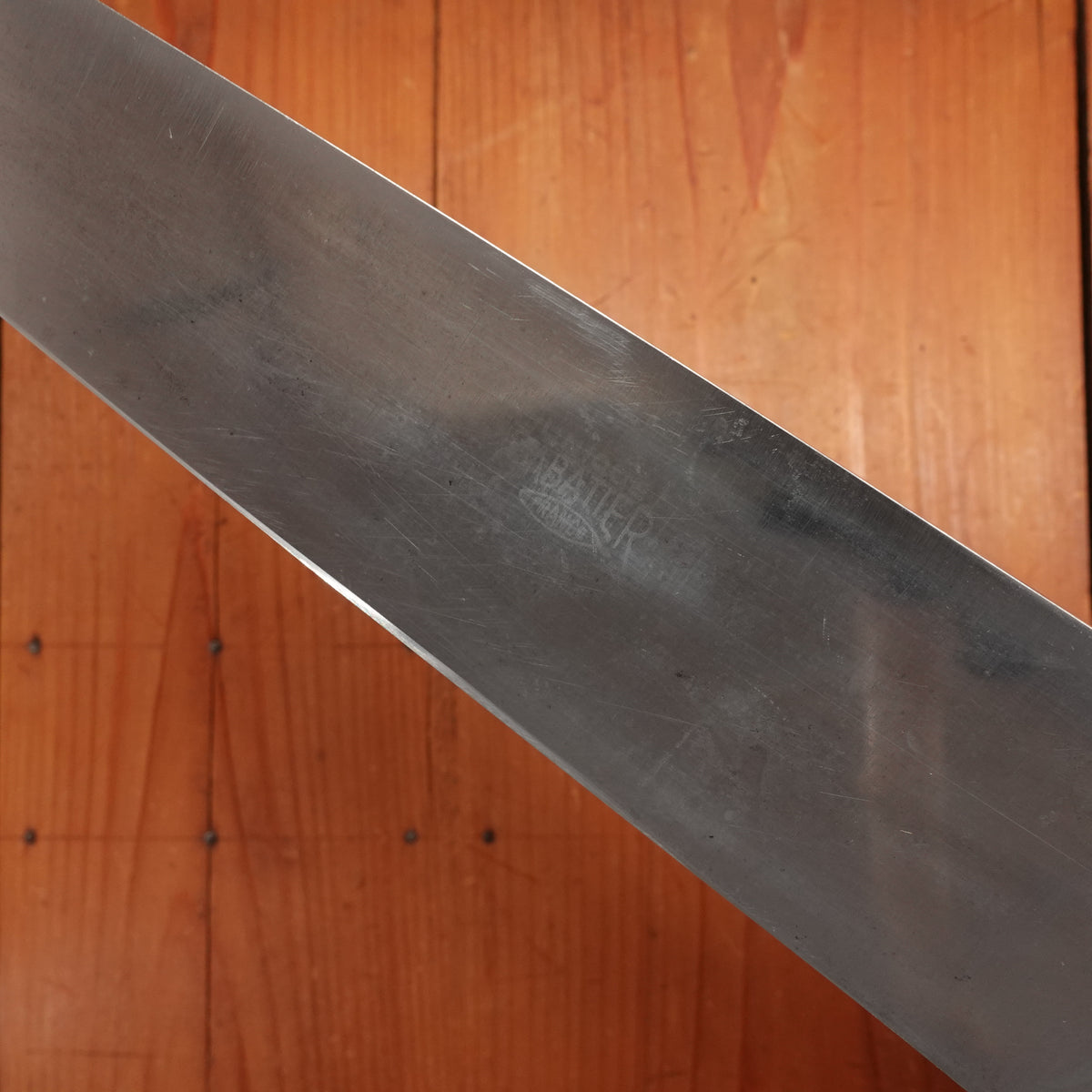 Sabatier Unique 12" Chef Knife Hand Forged Carbon Steel Pear Wood France 1950-70s