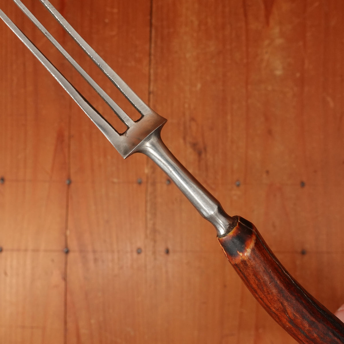 I S Greenberg & Co Table Knife Set "Goffed" Carbon Steel & Stag Sheffield ~1890-1910