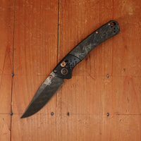 Benchmade 15085BK-2601 Limited Edition Mini Crooked River Clip Point Damasteel Blade Carbon Fiber Handle