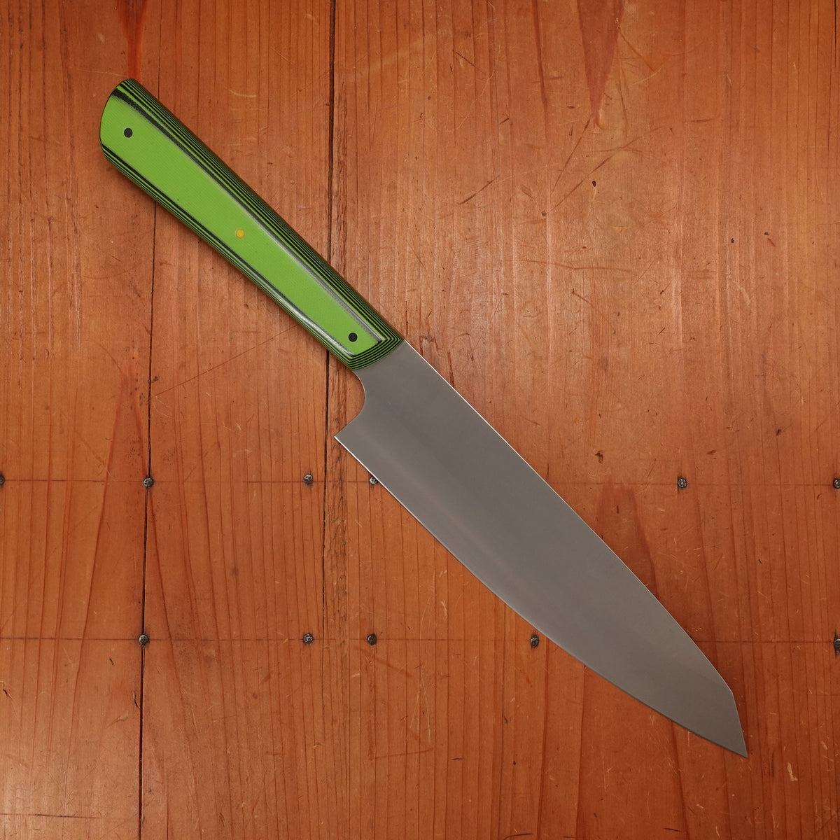 Silverthorn 7.5" Chef R2 XHP Semi Stainless Steel Green & Black G10 Handle