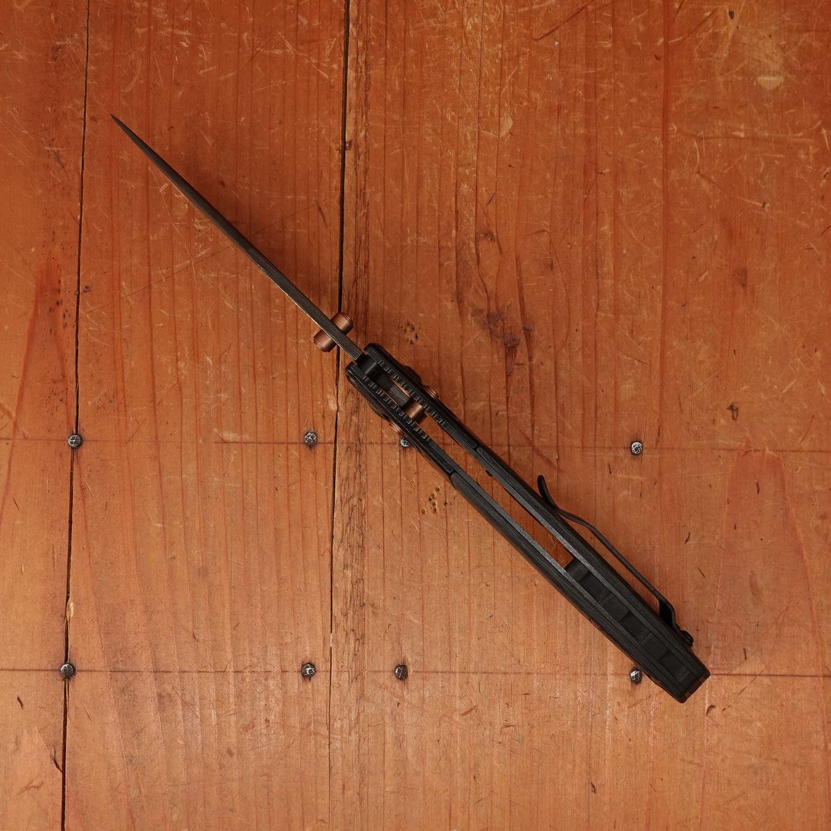 Benchmade 15085BK-2601 Limited Edition Mini Crooked River Clip Point Damasteel Blade Carbon Fiber Handle
