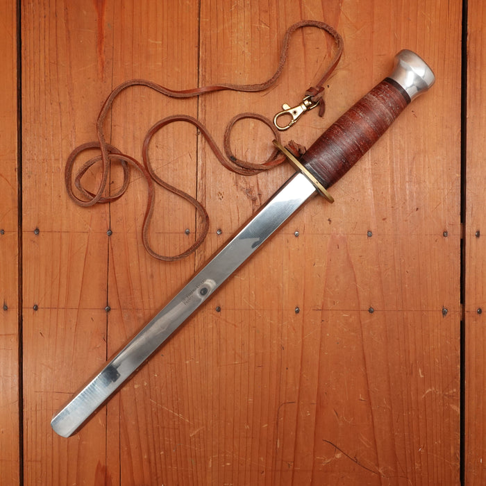 Thiers Issard 270mm Champagne Saber Stainless Stacked Leather Handle France 1990s?