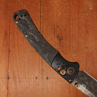 Benchmade 15085BK-2601 Limited Edition Mini Crooked River Clip Point Damasteel Blade Carbon Fiber Handle