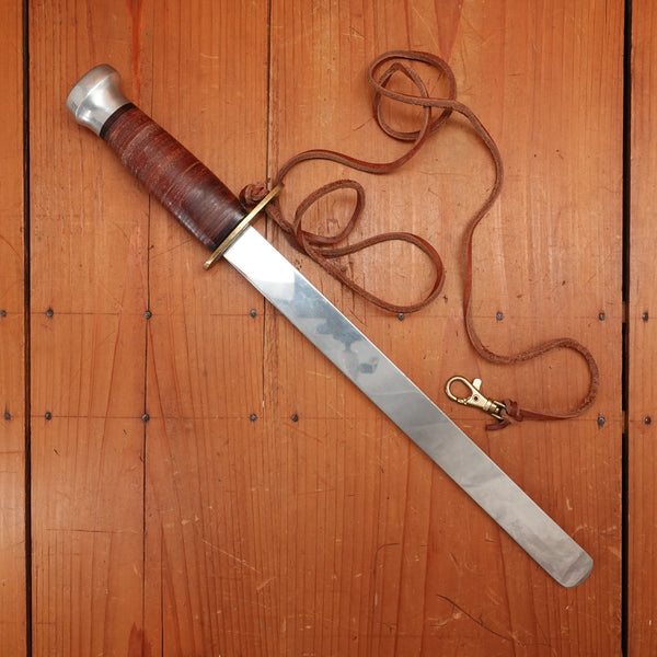 Thiers Issard 270mm Champagne Saber Stainless Stacked Leather Handle France 1990s?
