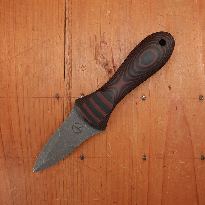 Alma Knife Co. Carolina Shucker N690 - Stonewash Red / Black Micarta G10 Spacers