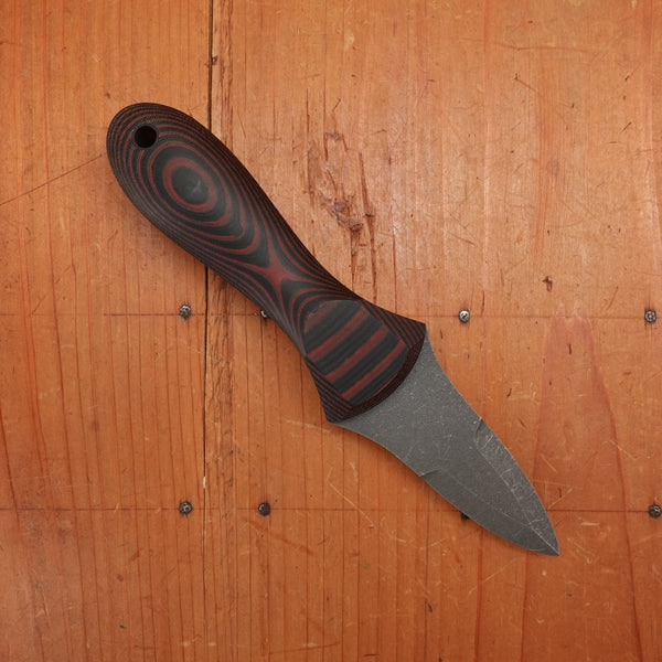 Alma Knife Co. Carolina Shucker N690 - Stonewash Red / Black Micarta G10 Spacers