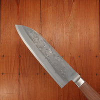 Hitohira TD 170mm Santoku Stainless Clad Aogami 2 Nashiji Western Handle